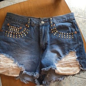 High wasted jean short